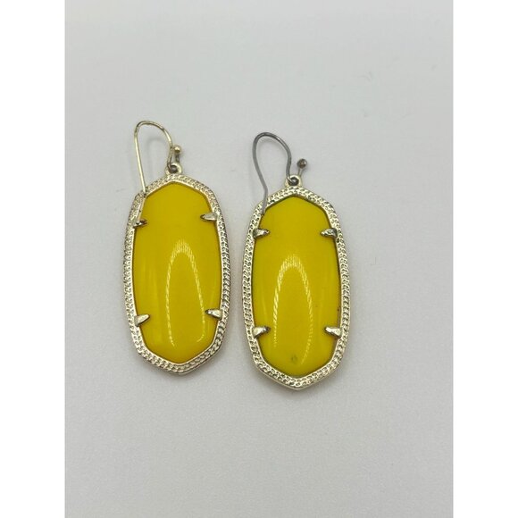 Kendra Scott Elle Drop Earrings Yellow Glass & Gold - Picture 2 of 6